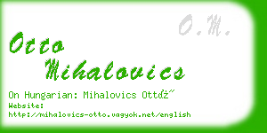 otto mihalovics business card